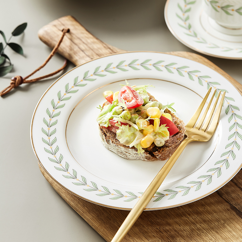 The Nordic ins up phnom penh ceramic home plate suit small pure and fresh and green vegetable dish dinner plate breakfast tray