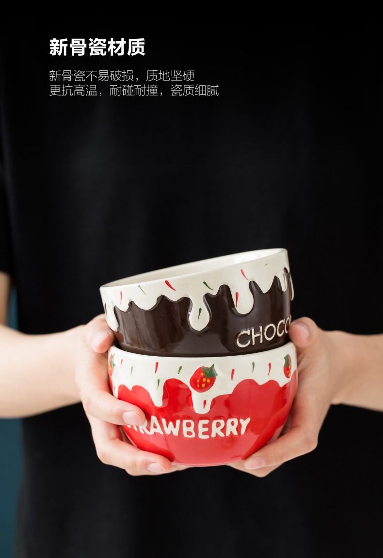 Japanese ceramics tableware fruit salad bowl home lovely move dessert bowl of individual creative breakfast bowl of cereal bowl