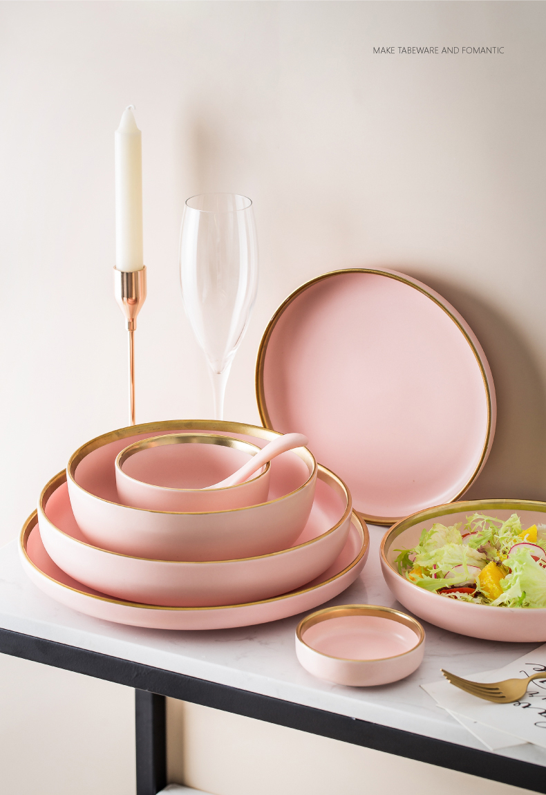 Nordic web celebrity ins dishes suit up phnom penh girl heart ceramic bowl chopsticks dishes (people with combination of tableware