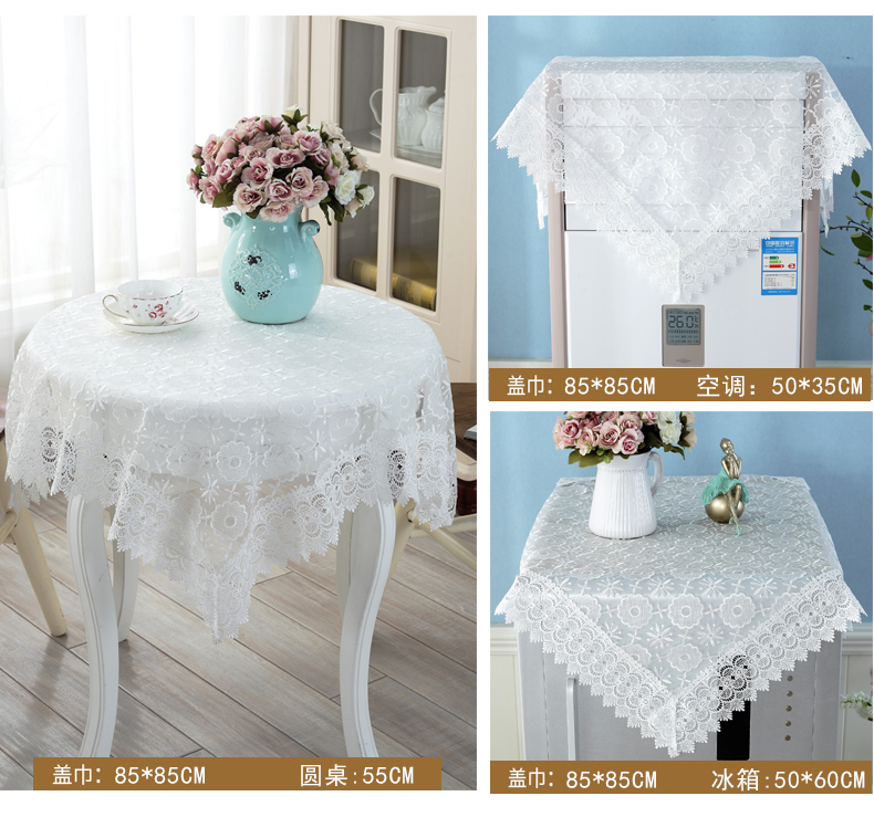 Sợi thủy tinh thêu nhỏ tròn khăn trải bàn trắng tinh khiết nhà giải trí khăn trải bàn ban công khăn trải bàn cà phê khăn trải bàn - Khăn trải bàn khăn trải bàn màu đỏ