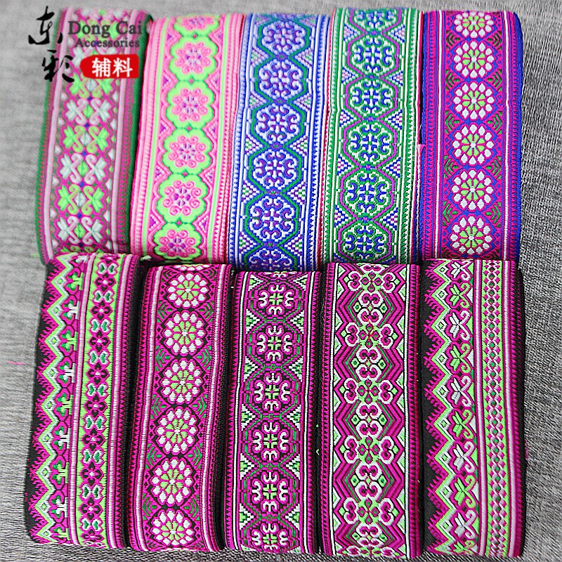 H2 new cloth edge 5cm Aoumiao Miao clothes lace with few lace accessories Miao costumes flower strips to decorate the webbing