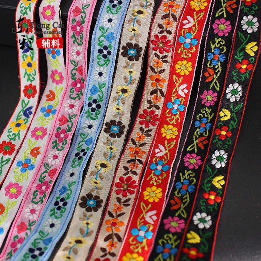 g4B explosions wooden shuttle machine color embroidery lace belt national style flower ribbon clothing decoration accessories random needle embroidery