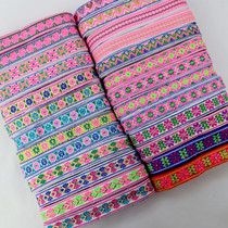 G1H1 new 2 cm ethnic embroidery lace miao ethnic jacquard embroidery webbing webbing stage performance clothing accessories diy