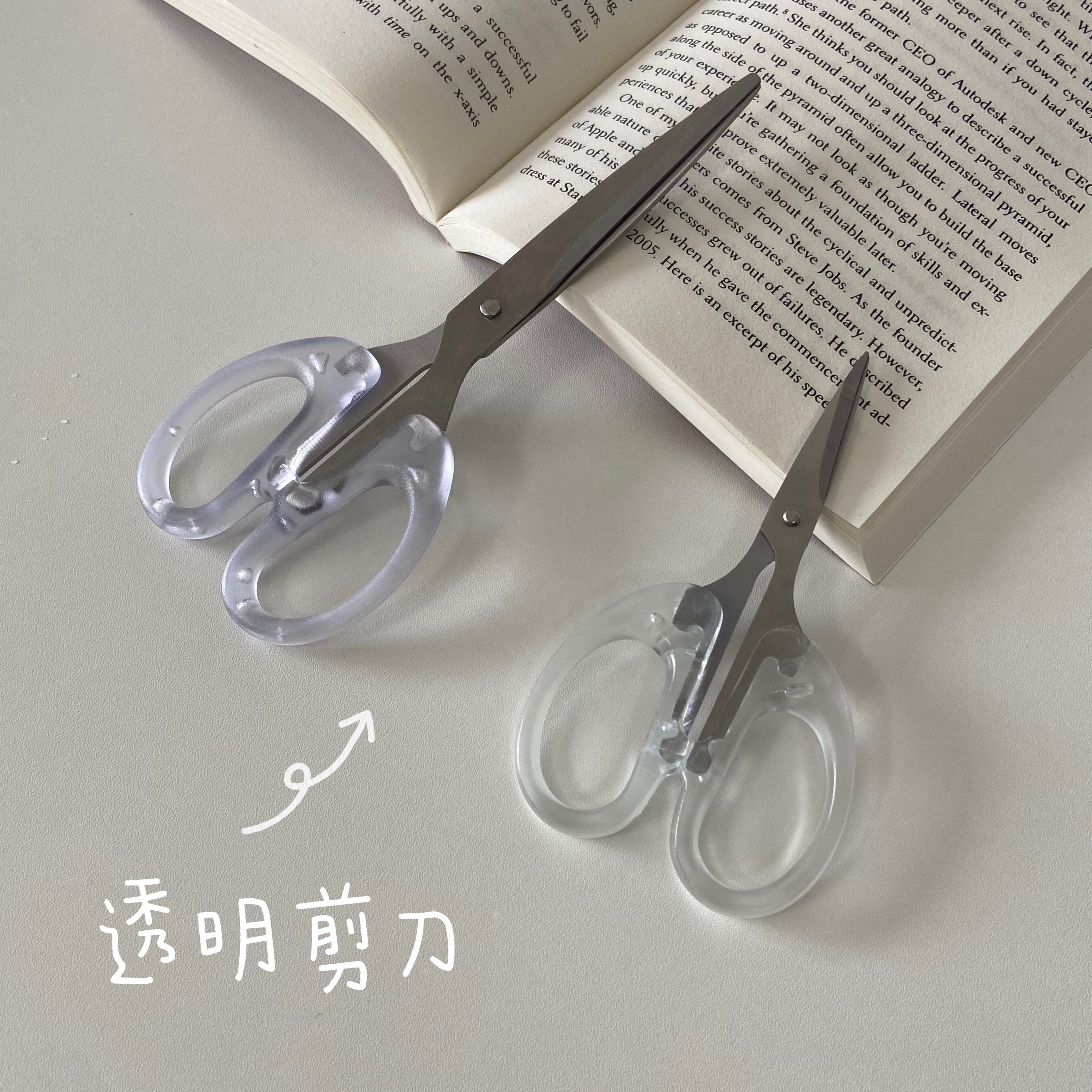 *Tomato Senson* Transparent Scissors in wind minimal hands household portable paper cutting students with beauty scissors