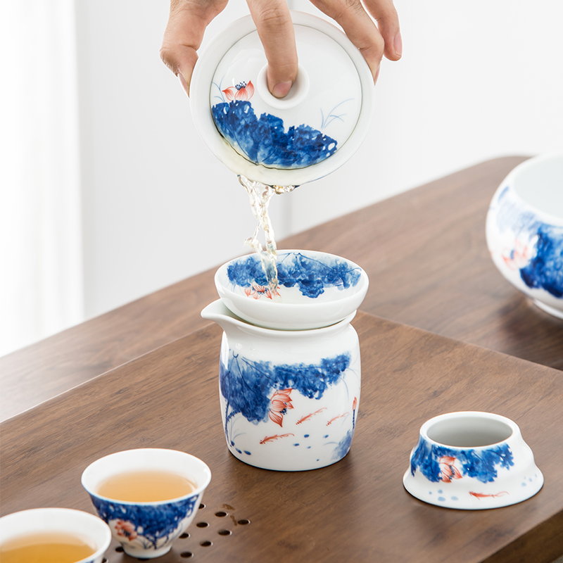 The high time points of tea ware ceramic hand - made lotus white porcelain fair keller kung fu tea tea, tea accessories