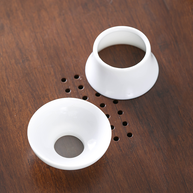 The high jade time white porcelain porcelain kunfu tea filters) pure white ceramic filter lie between tealeaf tea accessories