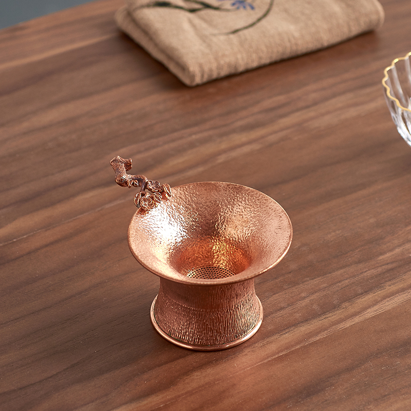 Qiu time copper) filter kung fu tea tea tea accessories filter in hot rosewood handle every good
