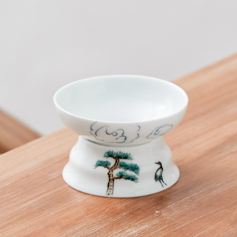 The high time white porcelain hand - made) exchanger with The ceramics filter) tea strainer tea set of The filter in hot insulation