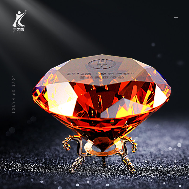 Crystal diamond trophy custom award gift souvenir Free lettering spot creative Crystal trophy