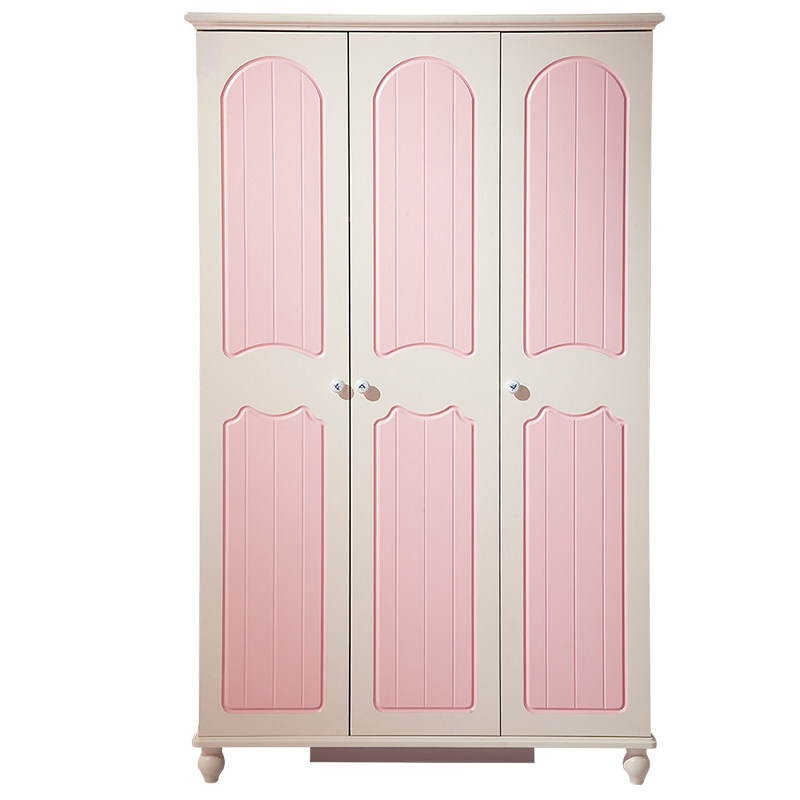 Qu Cai children's three-door wardrobe Korean wardrobe storage children's wardrobe princess room children's furniture set combination