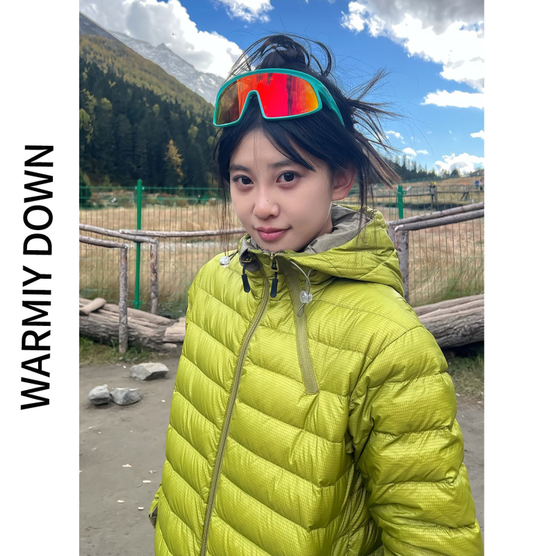 Warmiy Light Outdoor Hooded down Jacket for Women 2026 Green Windproof Warm Lightweight Ribbed down Jacket Short Coat Warmiy Light Outdoor Hooded down Jacket for Women 2026 Green Windproof Warm Lightweight Ribbed down Jacket Short Coat