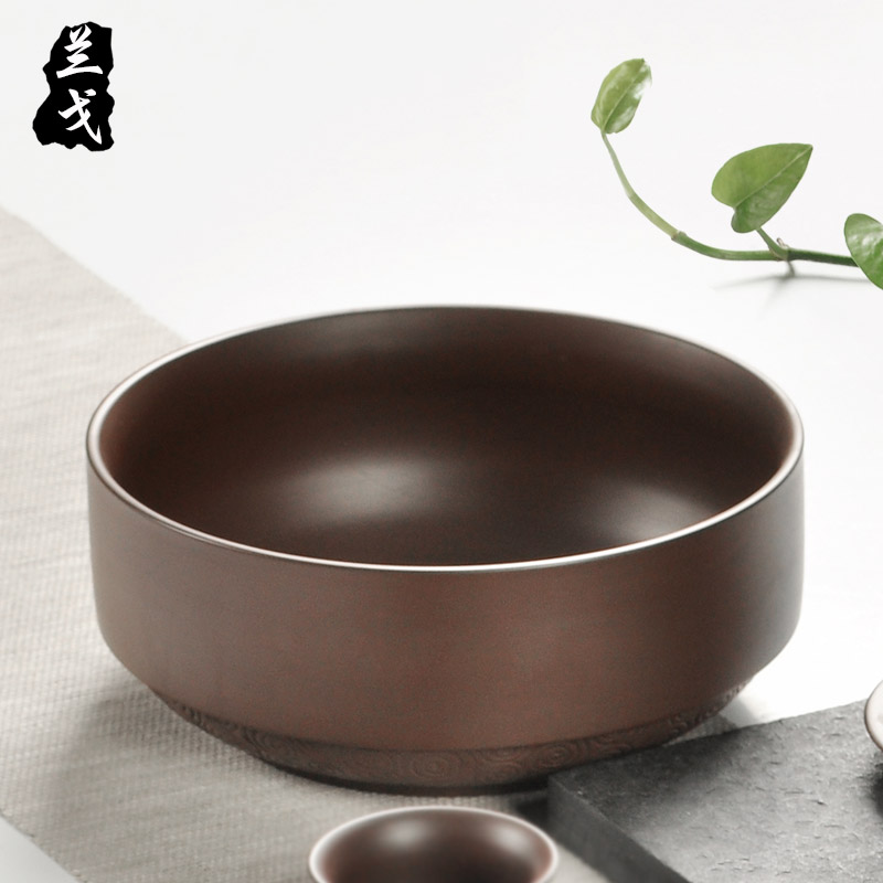 Having a complete set of large yixing purple sand tea wash ore old purple mud wash to kung fu tea sets tea cups writing brush washer