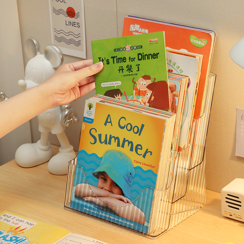 Bookshelves Desktop Acrylic Mini Children Plotbook Collection Show Shelf Magazine Small Multilayer Transparent Desk Shelf-Taobao