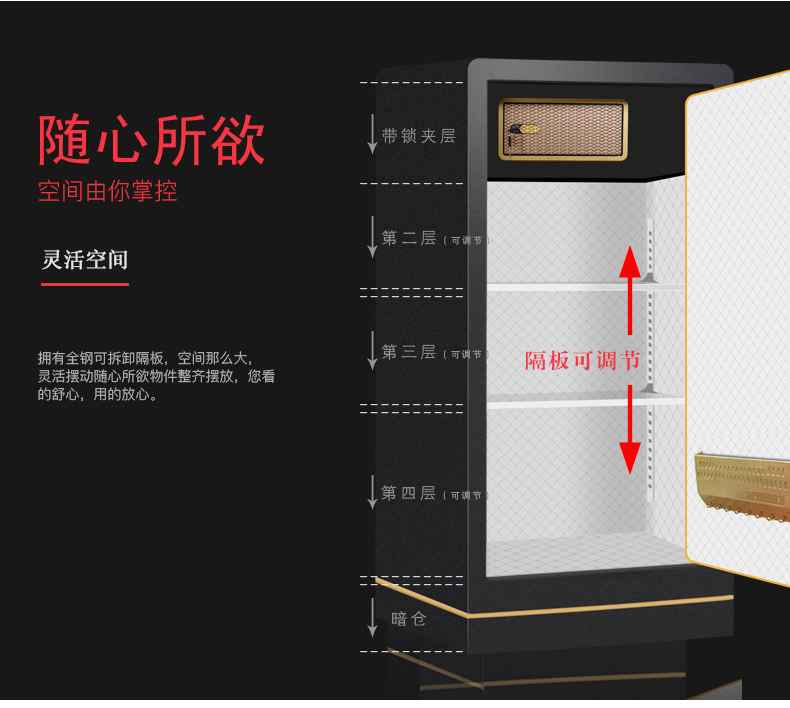Dexiang hộ gia đình an toàn 100cm1 mét văn phòng lớn 1,2 mét an toàn tất cả cửa thép an ninh 1,5m - Két an toàn