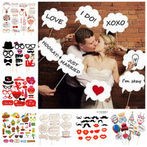 Wedding Birthday Party Decorations to blame for shooting props Expressions Bearded Red Lip Sisters Group Atmosphere Photo Small Props