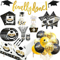 Graduation Party School Festivities Cake Disposable Cutlery Dishes Cupcakes Cupcakes Children Dessert Terrace Arrangement Decorative Props