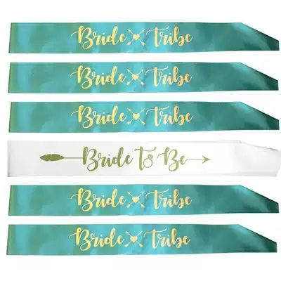 Bride to be Bride-to-be farewell Bachelor wedding party decorated girlfriends group bridesmaid team Bride shoulder strap