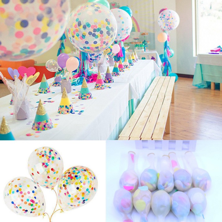12 Inch Latex Balloon Birthday Party Decorations Colorful Paper Scraps Balloon Bright Sheet Balloon Wedding Decoration Party Supplies