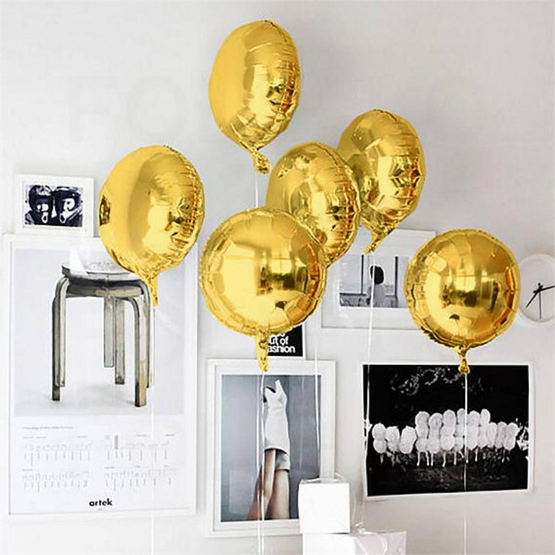 18 inch 2D round aluminum film balloon wedding party layout birthday party decoration wedding supplies photo props