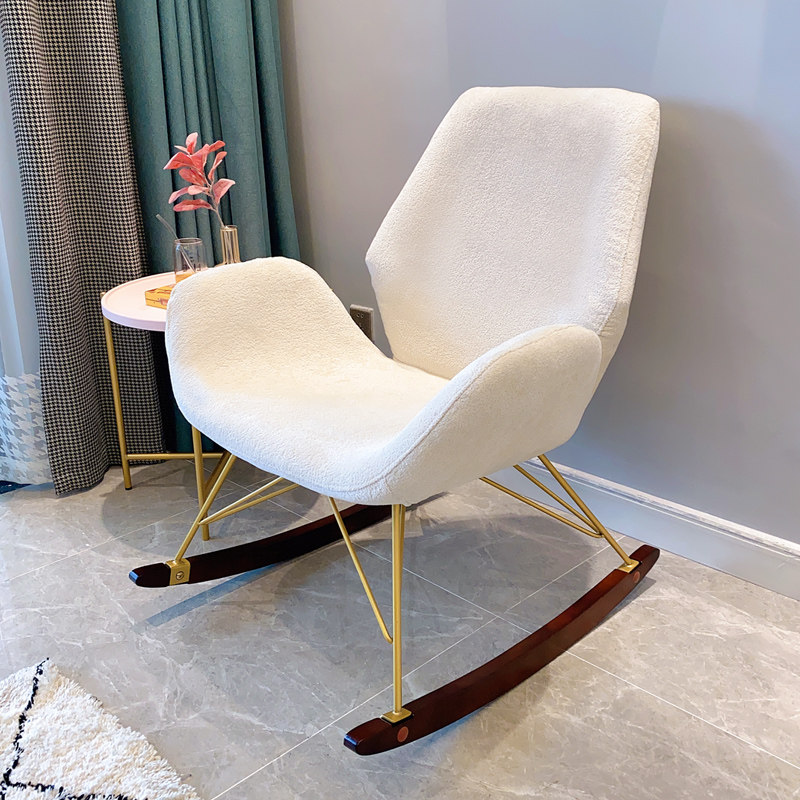 Modern light luxury balcony lazy fabric recliner home Nordic single living room simple net red leisure rocking chair sofa