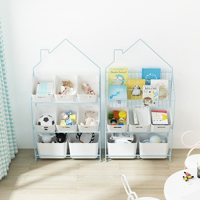 Large-capacity toy storage shelf children's bookshelf iron picture book shelf baby shelf kindergarten household artifact