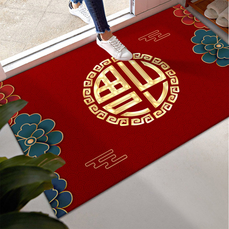 2022 Tiger years Forgely mat New year Entrance Red Footbed Door Mat in door Anti-slip doormat Mat Door Hall Mat for Home