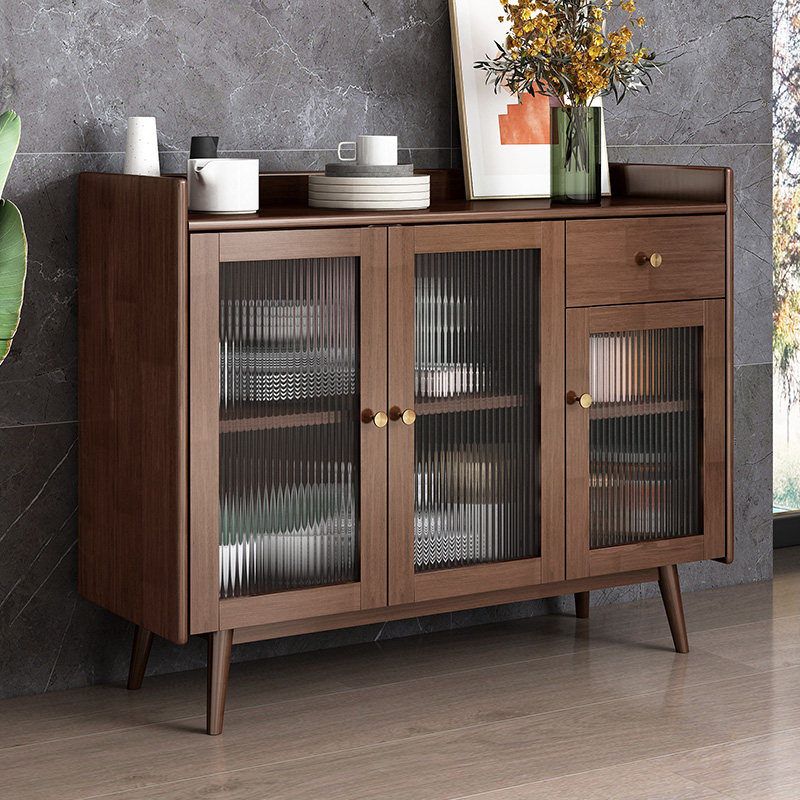 Modern minimalist solid wood living room dining case Nordic Kitchen Bowl Tray Cabinet Microwave Tea Water Cabinet Wine Cabinet Storage cabinet