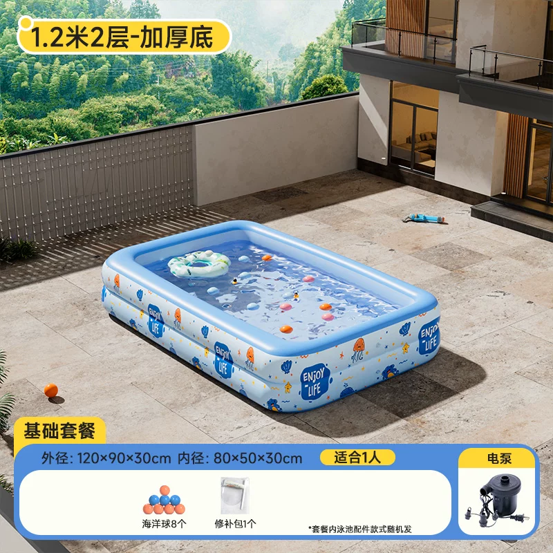 Inflatable travel swimming pool, increased thickness