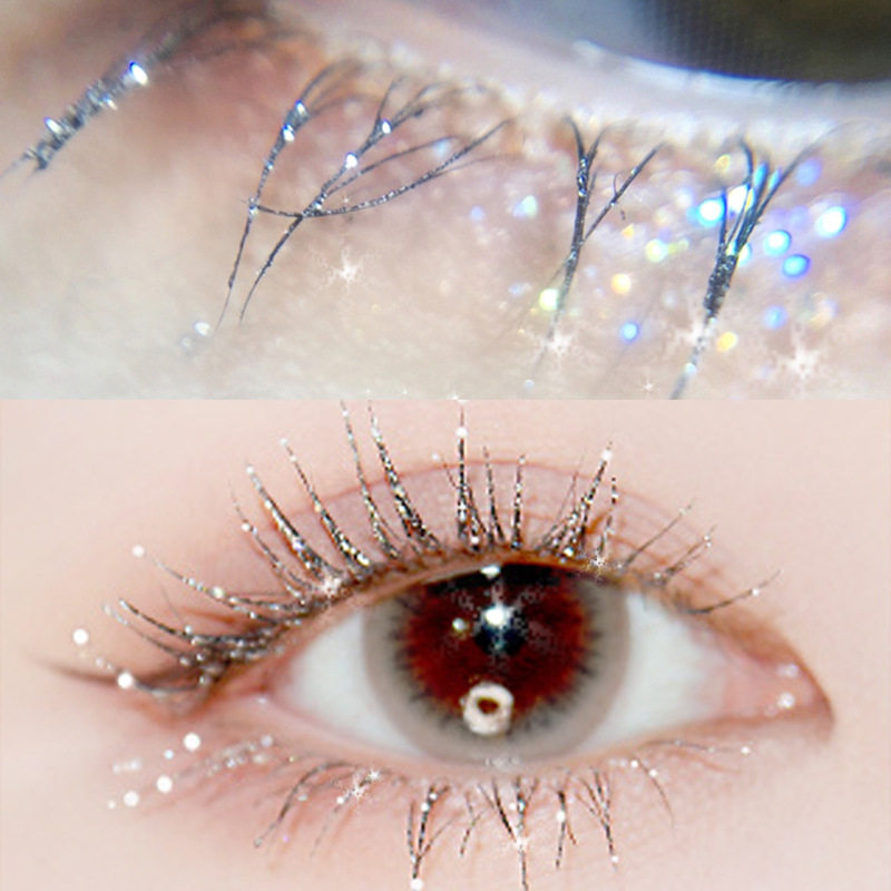 Cross-border explosion sparkle diamond heart machine mascara Sequin flash snowflake Long-lasting waterproof non-smudging quick-drying makeup