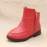 Детские ботинки, утепленные демисезонные короткие сапоги, из натуральной кожи, 2018