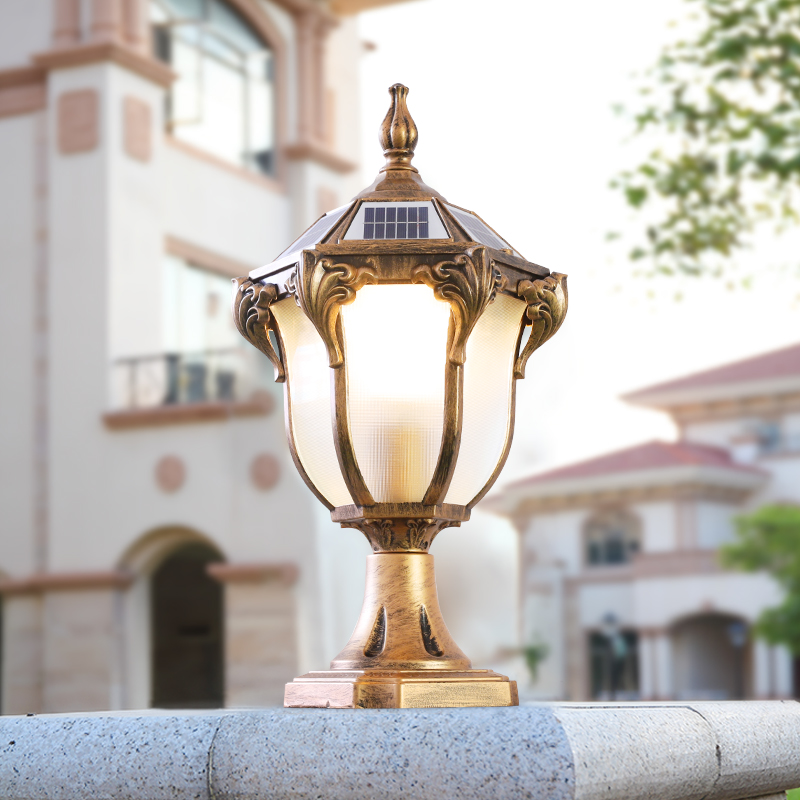 Column Headlights Solar Led Outdoor Waterproof Villa Big Doorway Pillar Lamp Eurostyle Outdoor Courtyard Light Wall Lamp