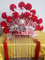 New drama opera Costume headgear helmet flat sky crown Beijing opera bride phoenix crown hat Film and Television Champion hat