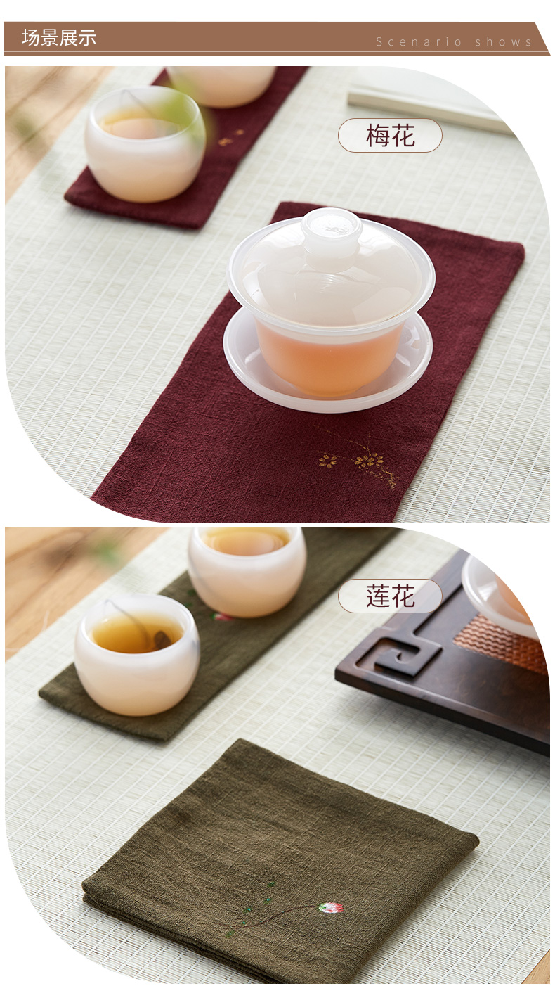 Statute of mud TaoGe Chinese style tea towel dry mercifully tea do linen Chinese zen wind cotton and linen cloth art pot of tea towel