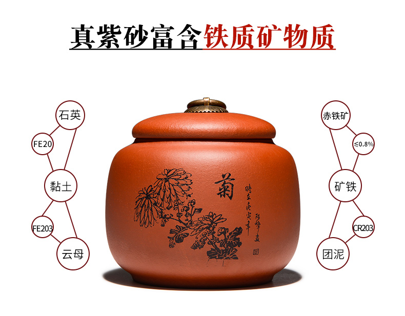 Yixing purple sand tea pot size small seal pot pu 'er wake receives storage tanks of household ceramic POTS gift box