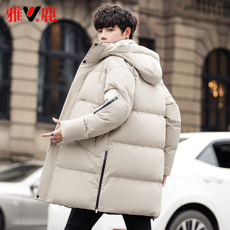 Jadeer Down Suede Men's Medium Long Version Thickened Warm 2021 New Exploits Men Winter 2022 Coats Men 's