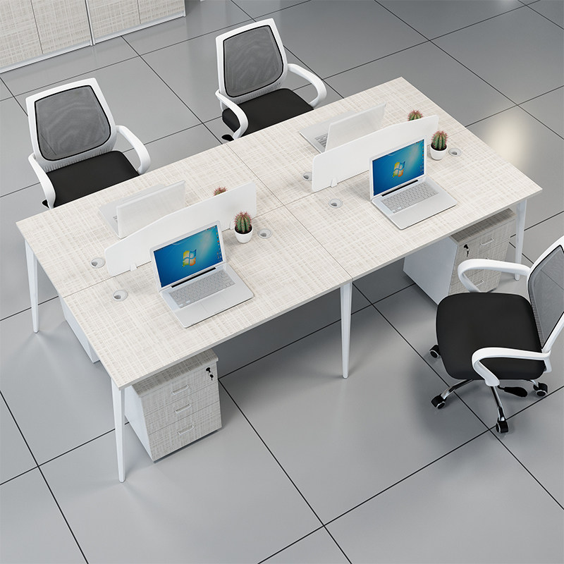 Simple modern desk staff computer desk and chair combination 2 4 6 people company desk furniture work position