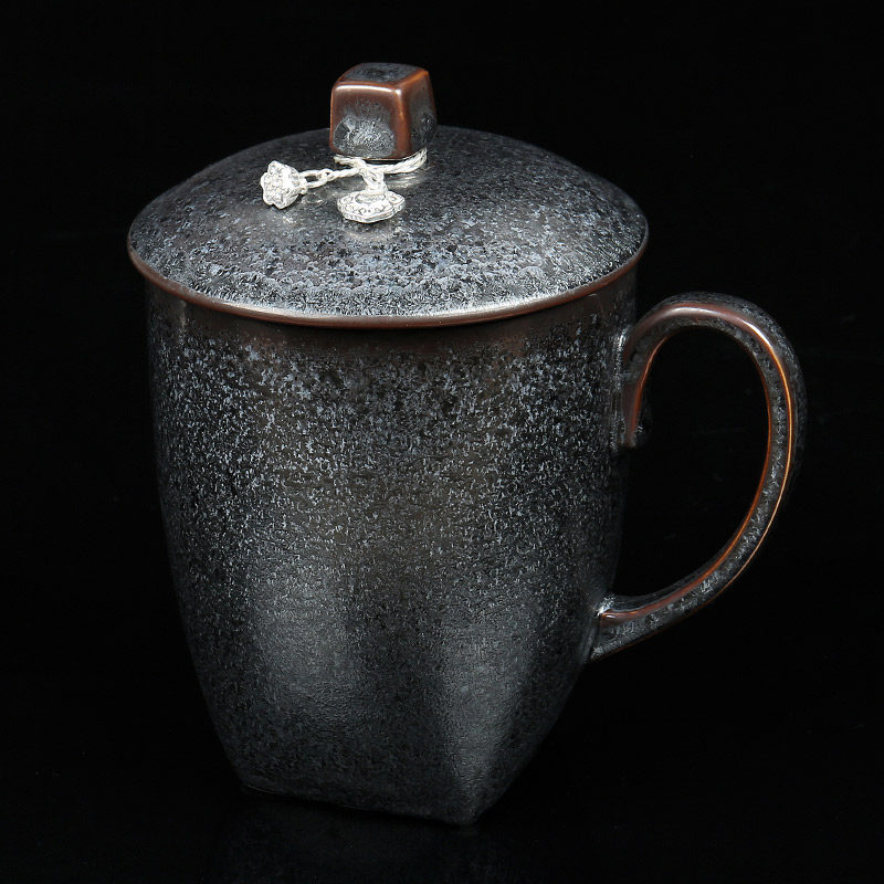 A kiln Li Jia stack built a tea cup handmade cup large Tianmu office cup colorful personal cup master