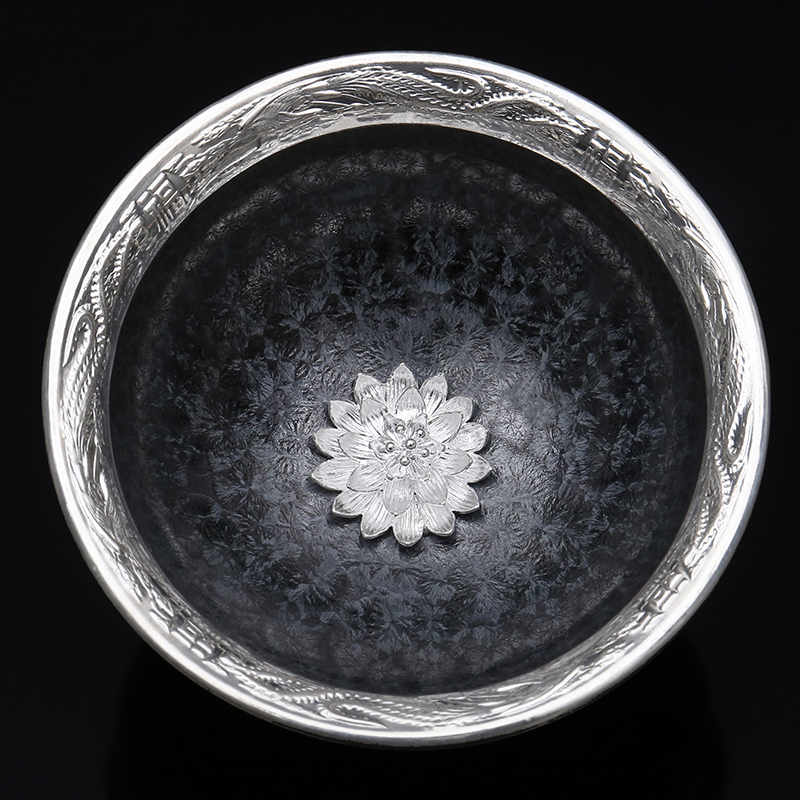 Jiazhan Kiln Li Jiazhan Jianzhan Tianmu Cup Silver Decoration Colorful Silver Cup Tea Cup Ceramic Tea Cup Kung Fu Master Cup
