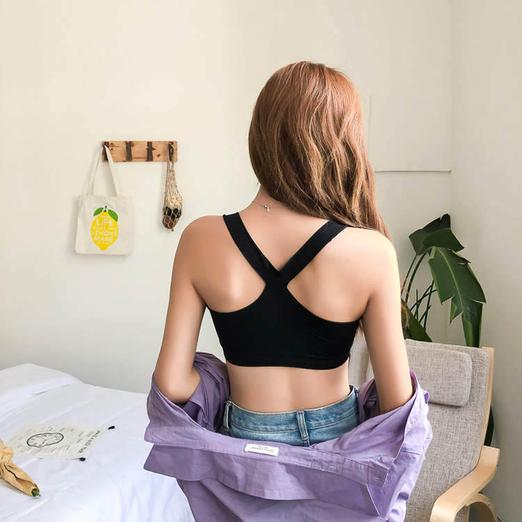 Sexy qua lưng quấn áo ngực bằng vải cotton chạm đáy bên trong mà không có vòng ngực thép tập hợp với áo lót ngực ống lót áo lót cho người có vòng 1 to