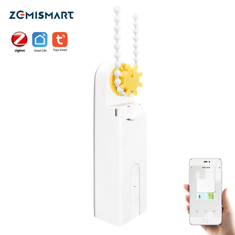 zemismart graffiti zigbee smart electric pull bead roller shutter motor Xiaodu Google voice control