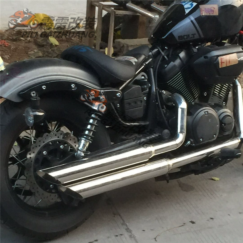 Cruise retro Yamaha 950 Warrior XV950 sửa đổi retro VH hàng thẳng với ống xả âm thanh móng ngựa - Ống xả xe máy