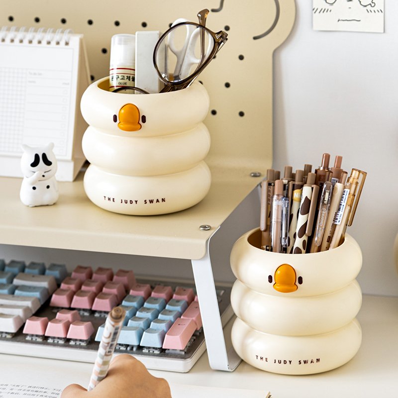 Creative cute pen holder Children's stationery containing box Students desktop pen Box desk Racks Girl Office Bucket-Taobao