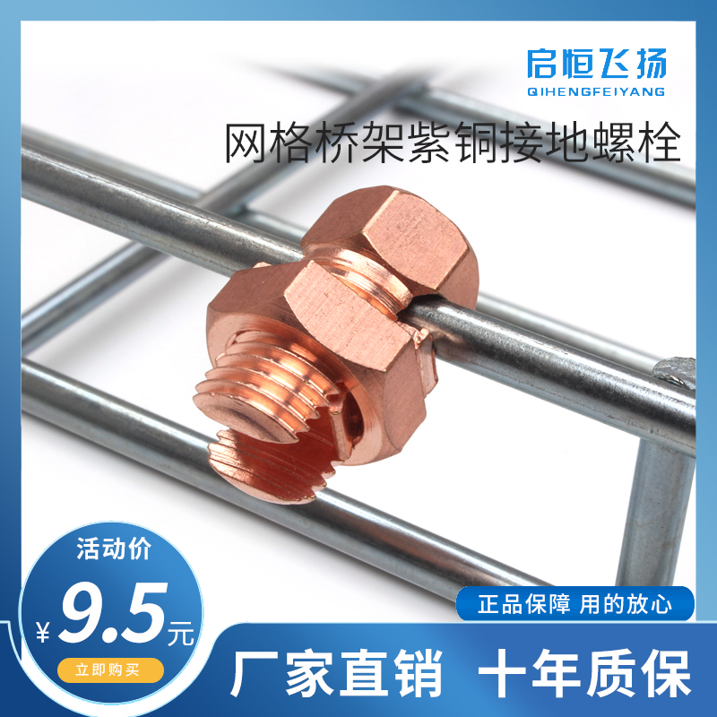 Qiheng Feiyang ground wire all copper screw copper braid clip grounding copper bolt Kabofei grid bridge
