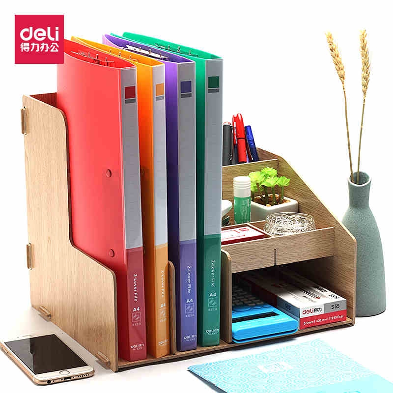 Powerful Wooden Bookshelf Simple File Rack Table Students With