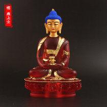  Amitabha Buddha statue Tibetan tantric paste gold imitation glass red body Amitabha Buddha small Buddha statue longevity guide Buddha