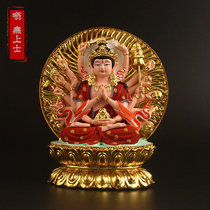Zhunti Bodhisattva Buddha statue affixed with gold painted Guanshiyin Bodhisattva Zhunti Buddha mother portable car small Buddha statue