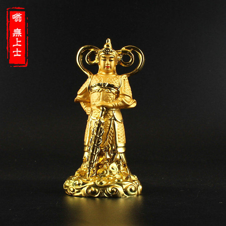 Wetto Bodhisattva Buddha statue of the resin gold-plated hair statue demon deity of the god of the Weiji Gaga Blue Building to the Buddha