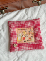 Red plaid ins style square coaster quilted placemat insulation pad photography props