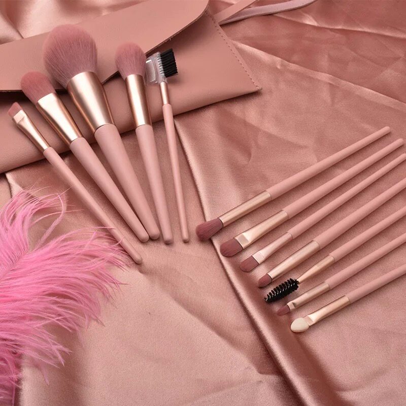 12 makeup brush sets brush girl pink set brush makeup tool eye shadow brush loose powder foundation brush
