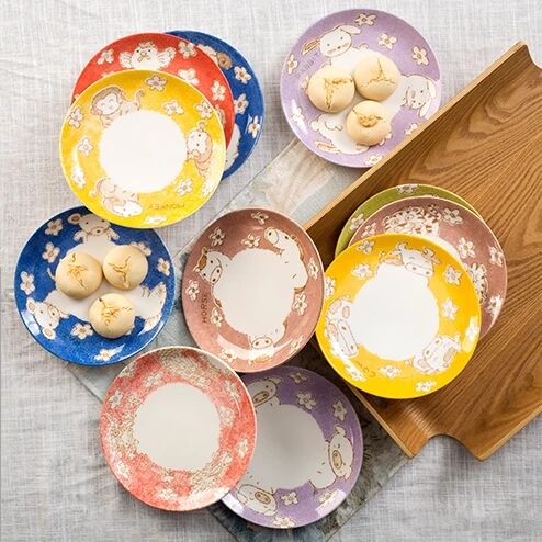 Cartoon Cottage Zodiac Zodiac Snack Snack Dish Snack Dish Home Ceramic Table Spinner Dish Litter Tray Breakfast Tray